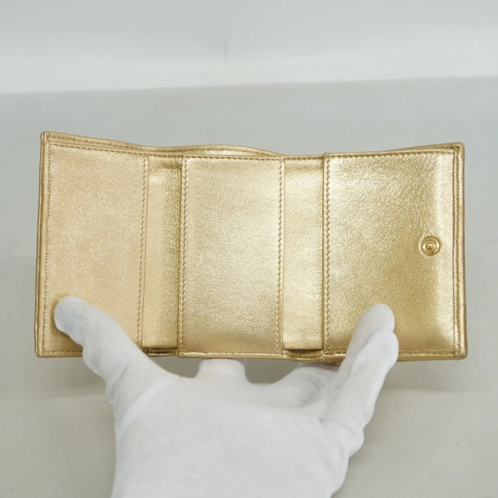 CHANEL Gold Lambskin Leather Wallet - Picture 3 of 11